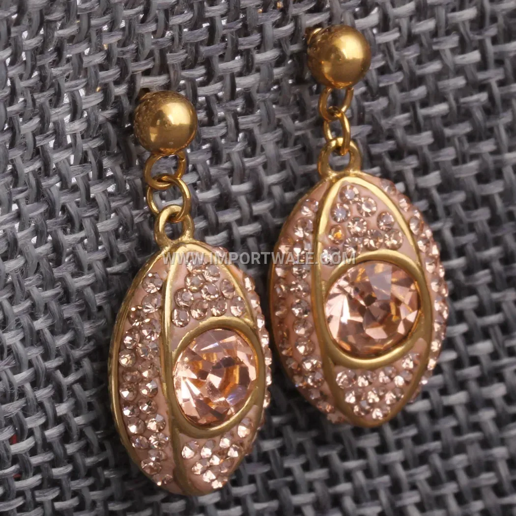 Rhinestone Oval Cat Eye Stainless Steel Stud Earrings