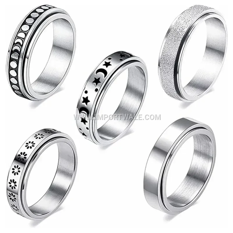 Rotating Stainless Steel Relieving Band Ring