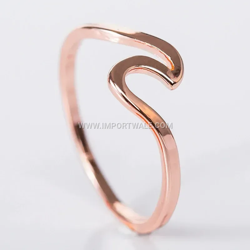 Stainless Steel Scalloped Faceted Wave Ring