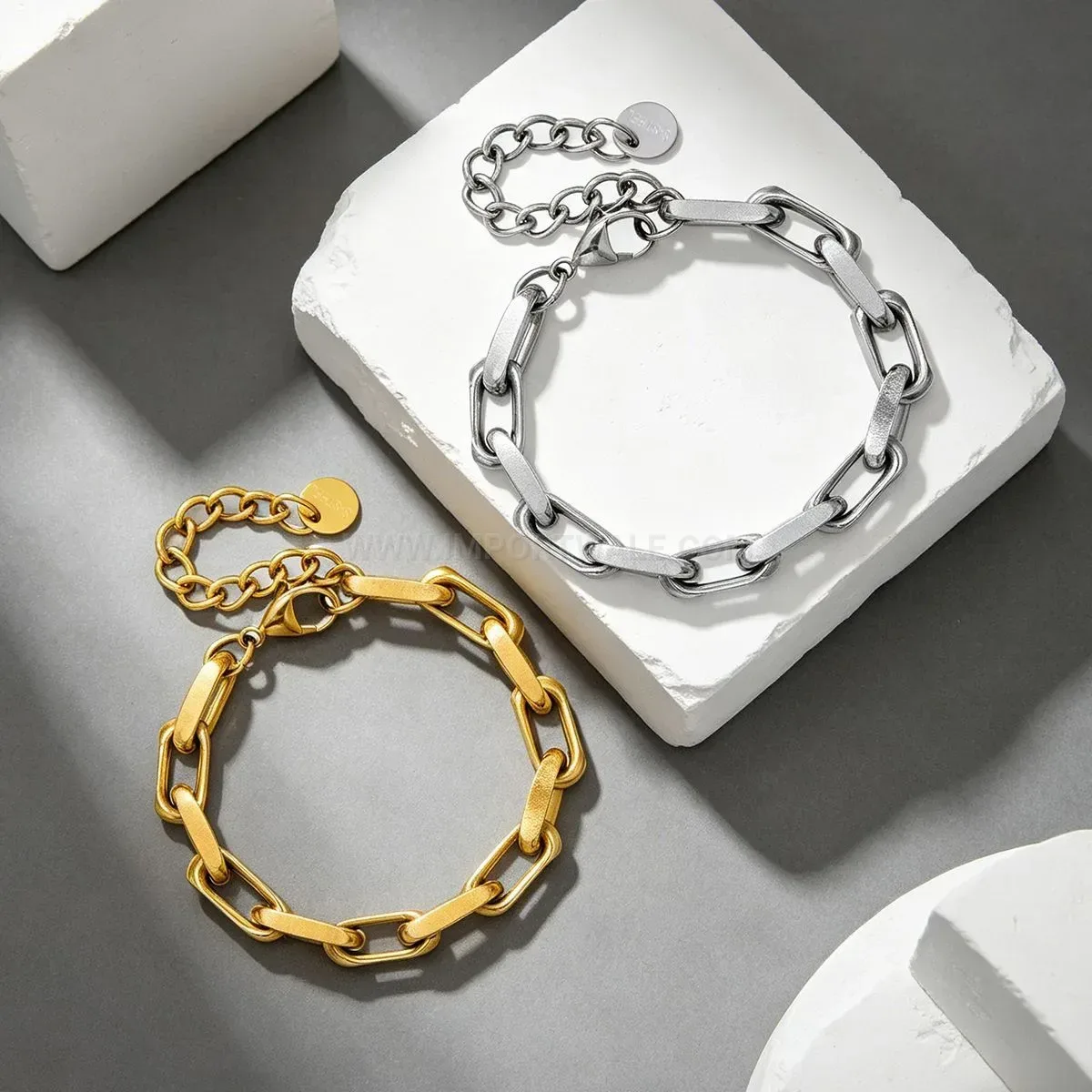 Chic Chunky Stainless Steel Cross Chain Hip Hop Unisex Bracelet
