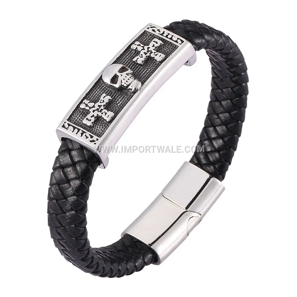 Engraved Stainless Steel Open Cuff Inspirational Bracelet
