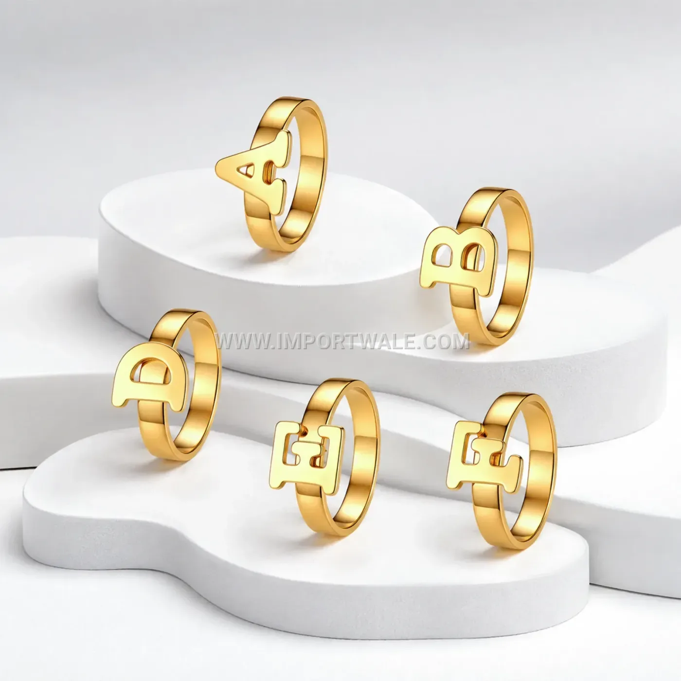 Minimalist English Letter Stainless Steel Band Ring