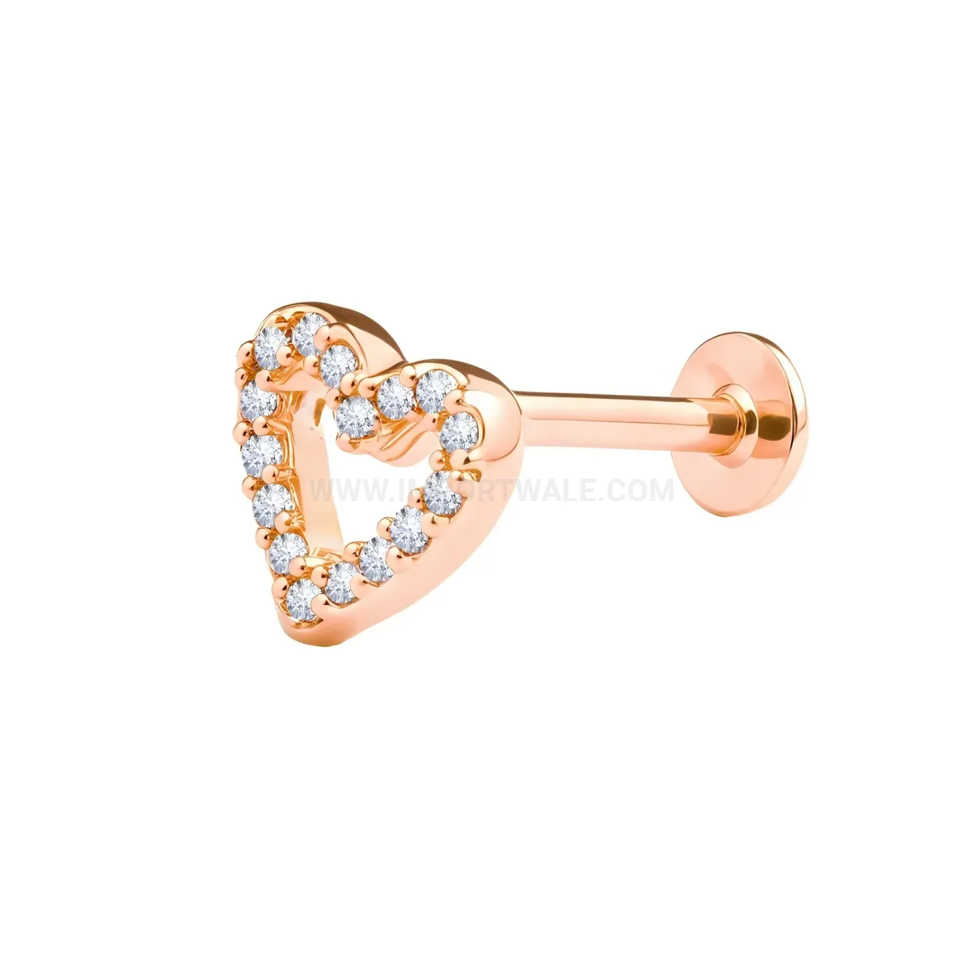 Trendy Pave Rhinestone Cutout Stainless Steel Piercing Stud Earrings