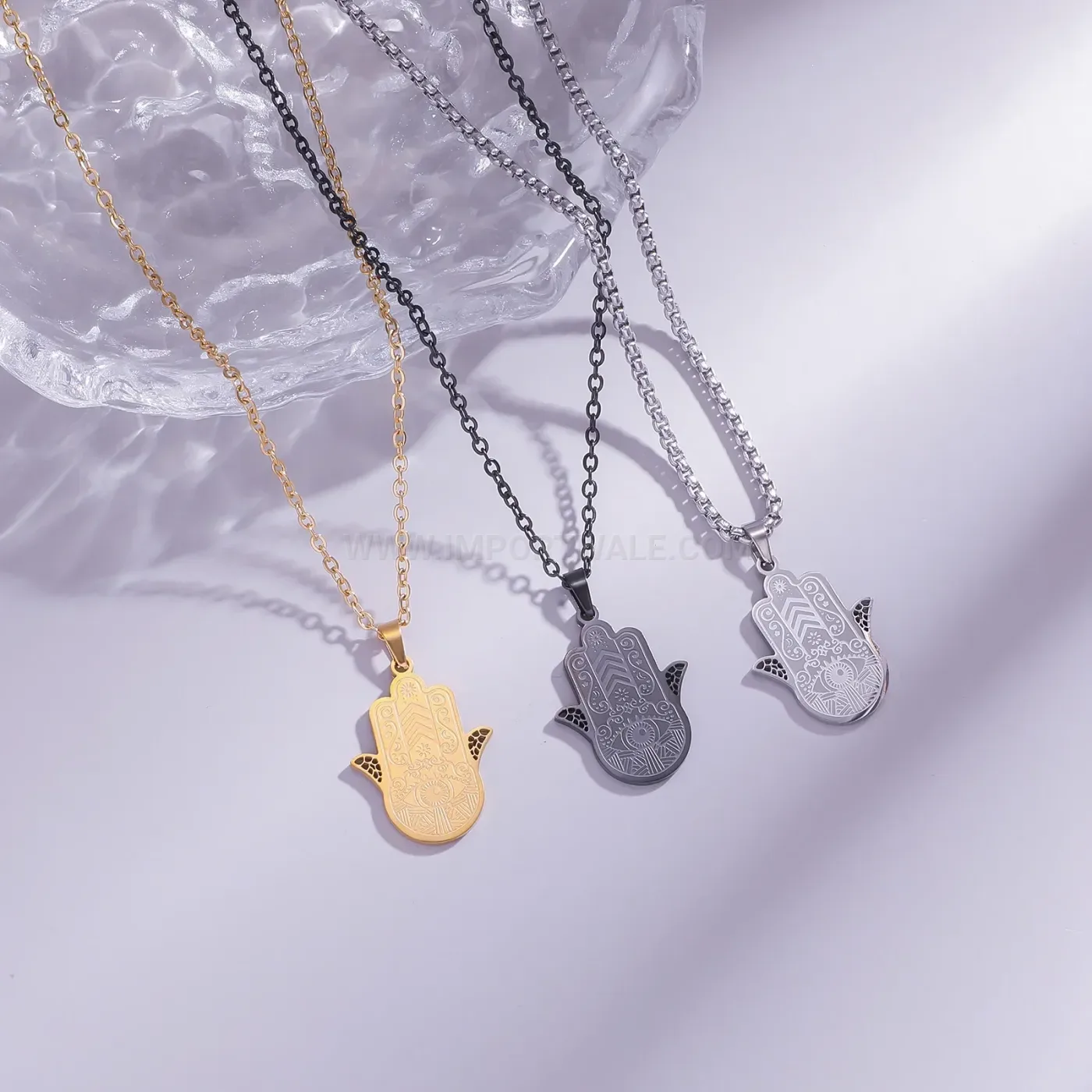 Trendy Stainless Steel Hand Calligraphy Islamic Pendant Necklace