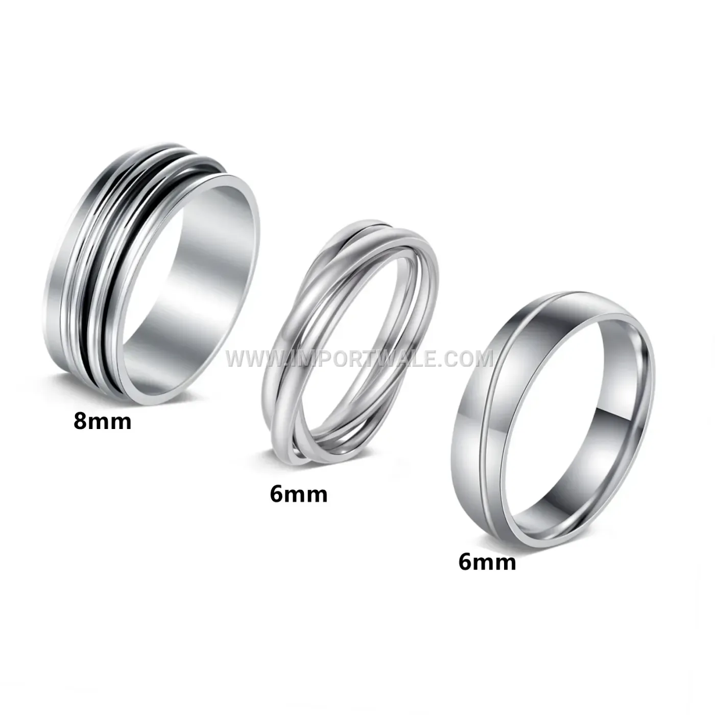 Tricolor Concave Stainless Steel Spinning Ring