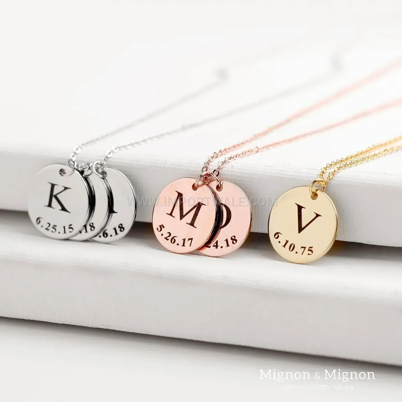 Smooth Stainless Steel Disc Pendant Necklace