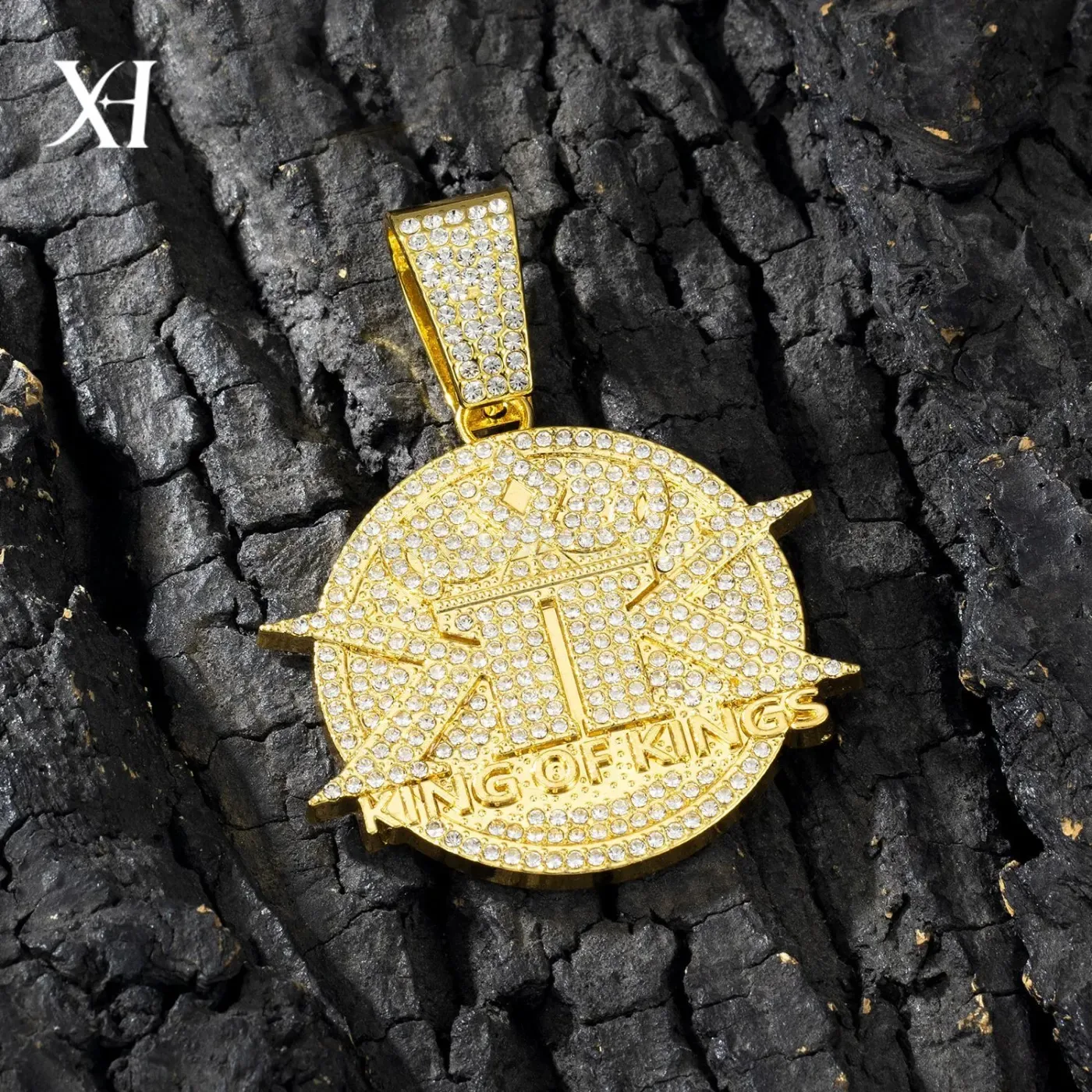 Crystal Encrusted King of Kings Hip Hop Pendant