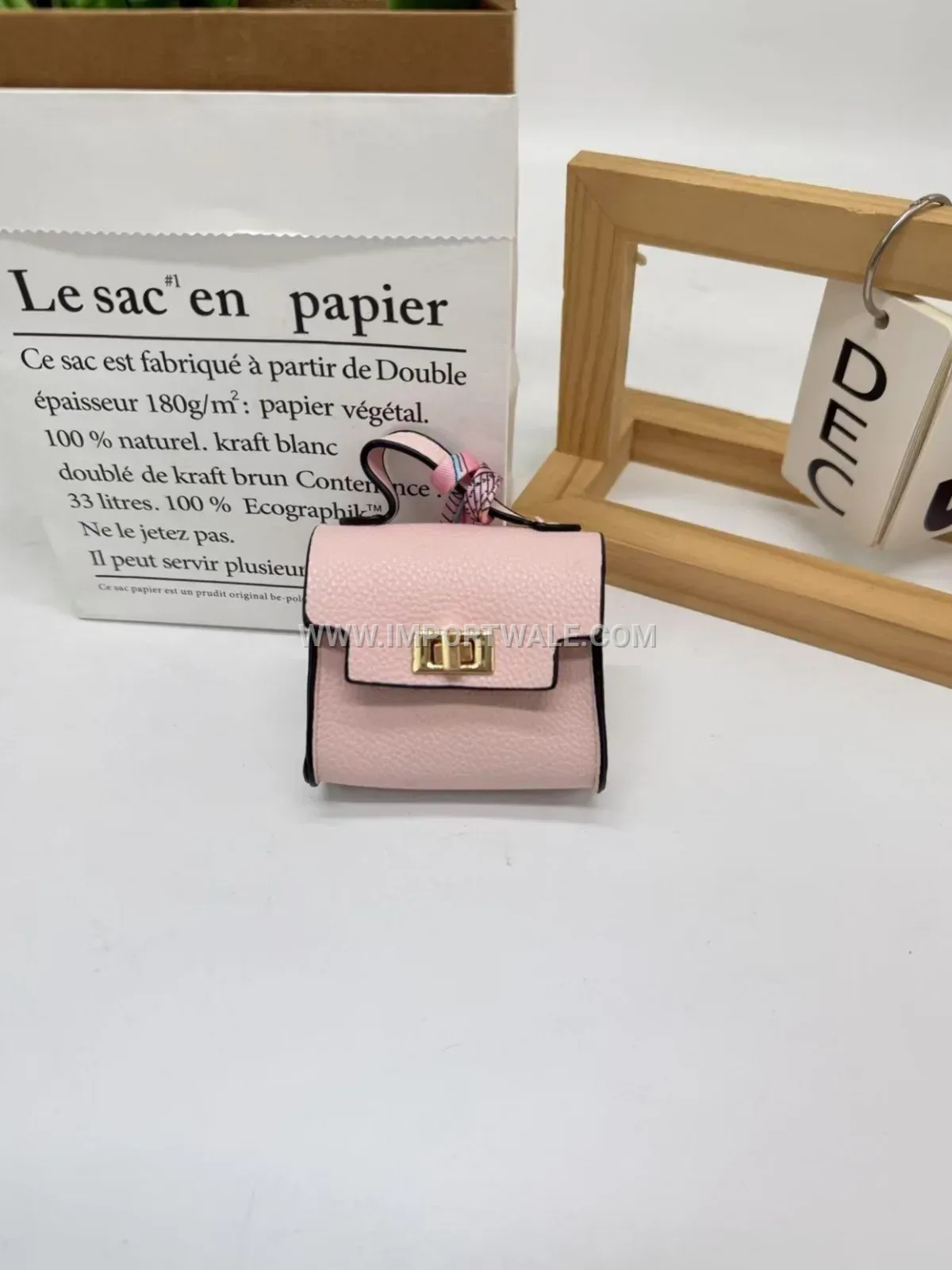 Mini Faux Leather Bag Charm Pendant