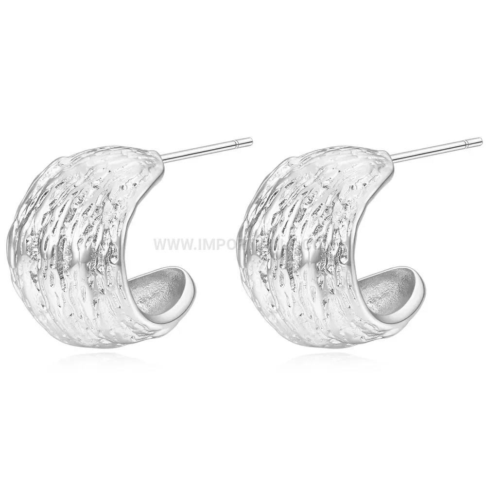 Cast Stainless Steel U Shape Geometric Stud Earrings