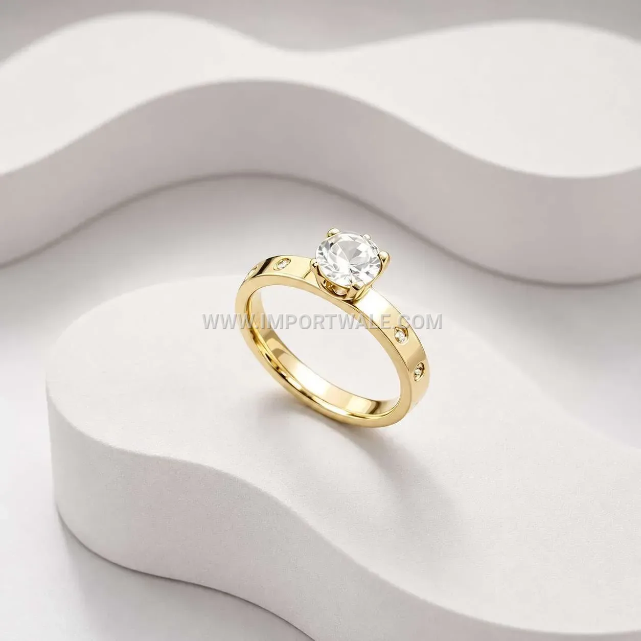 Minimalist Cubic Zirconia Stainless Steel Band Ring
