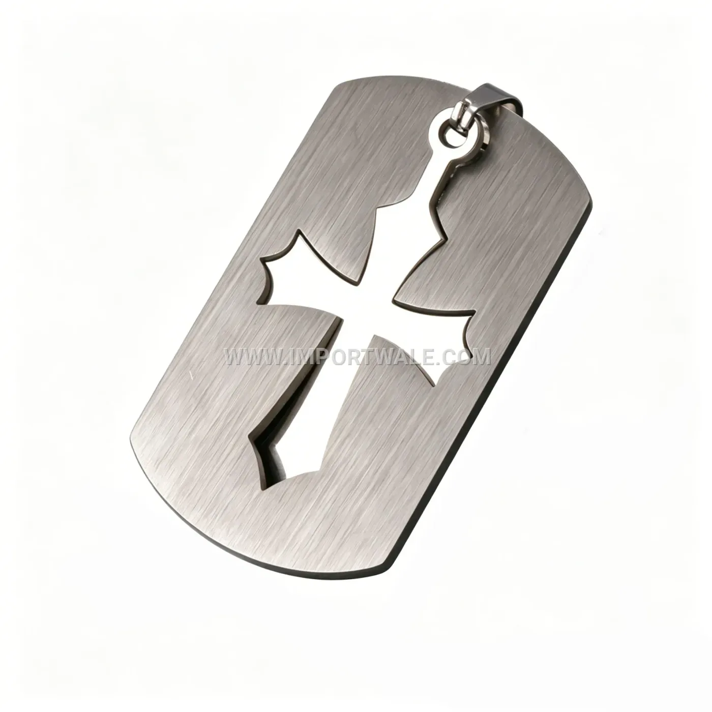 Men's Stainless Steel Vintage Cross Tag Pendant