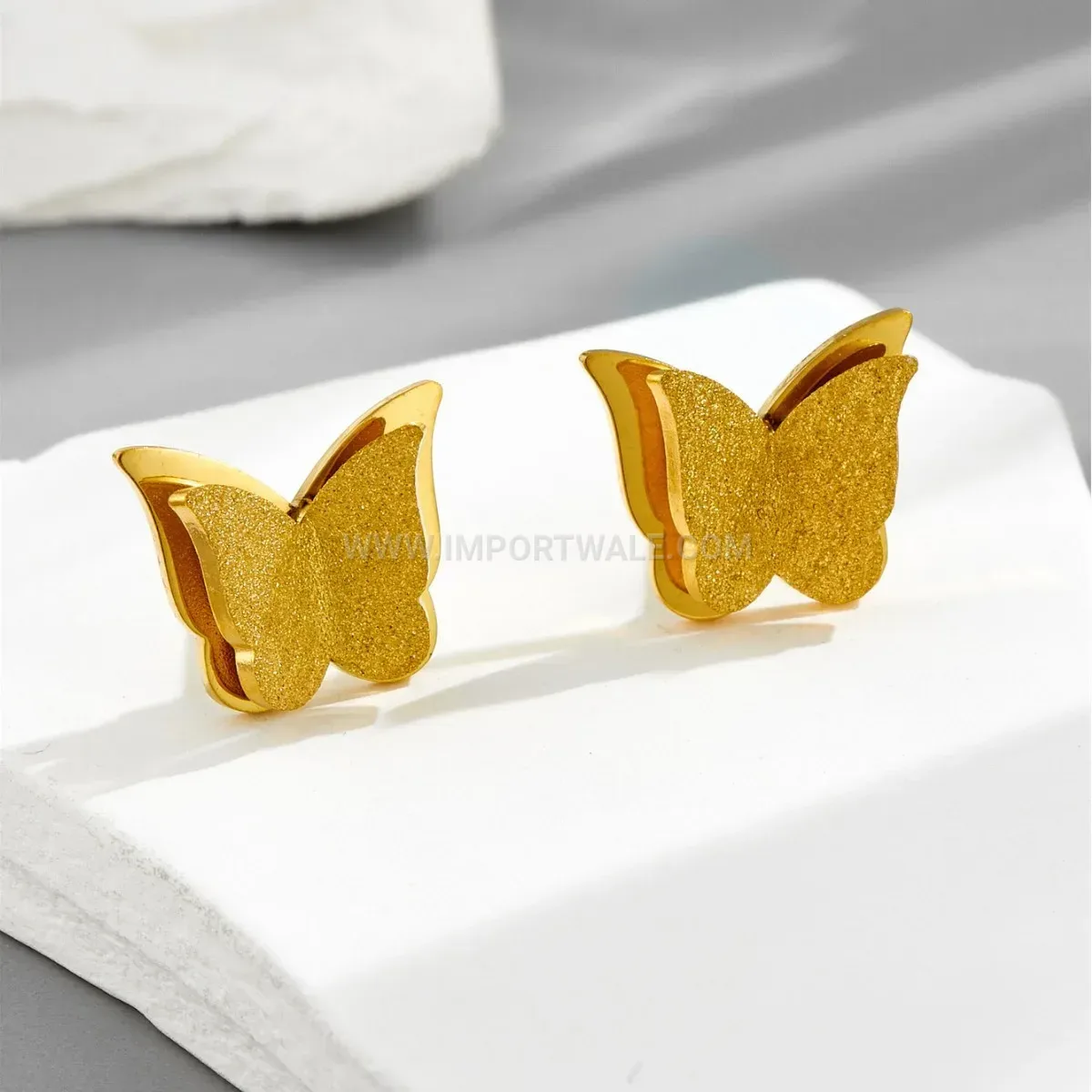 Frosted Butterfly Titanium Steel Jewelry Collection