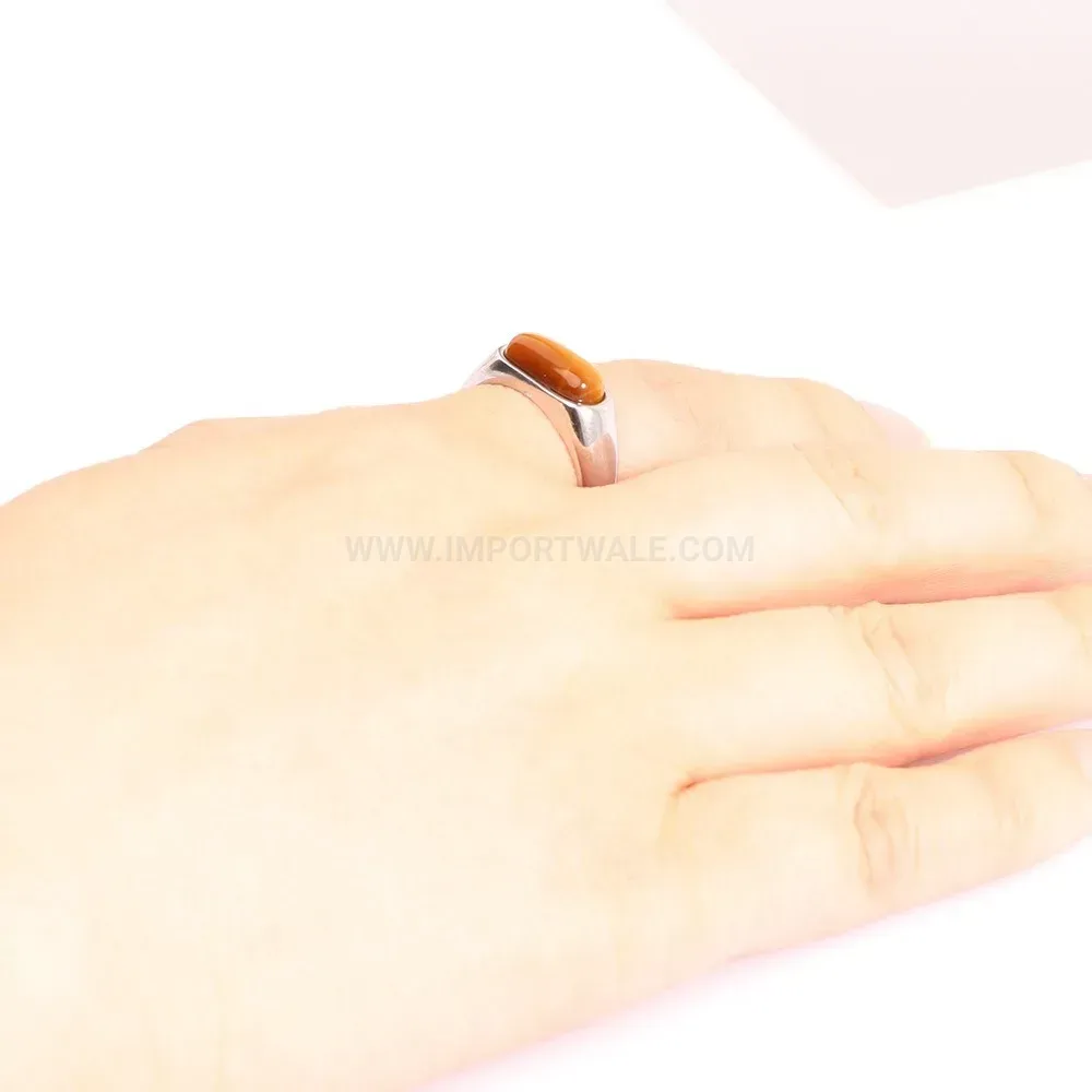 Chic Stone Inlaid Slim 304 Stainless Steel Band Ring