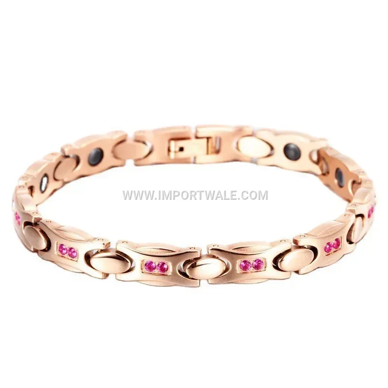 18K Gold Plated Crystal Geometric Titanium Steel Bracelet