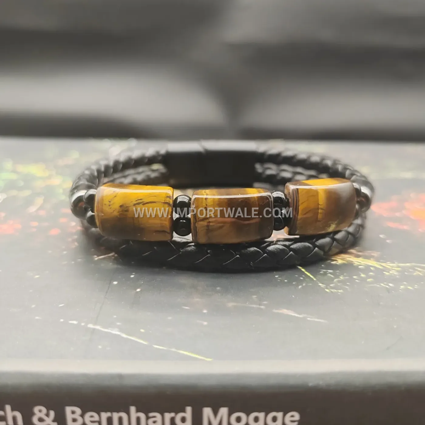 Multi Layer Woven Leather Tiger Eye Natural Stone Bracelet