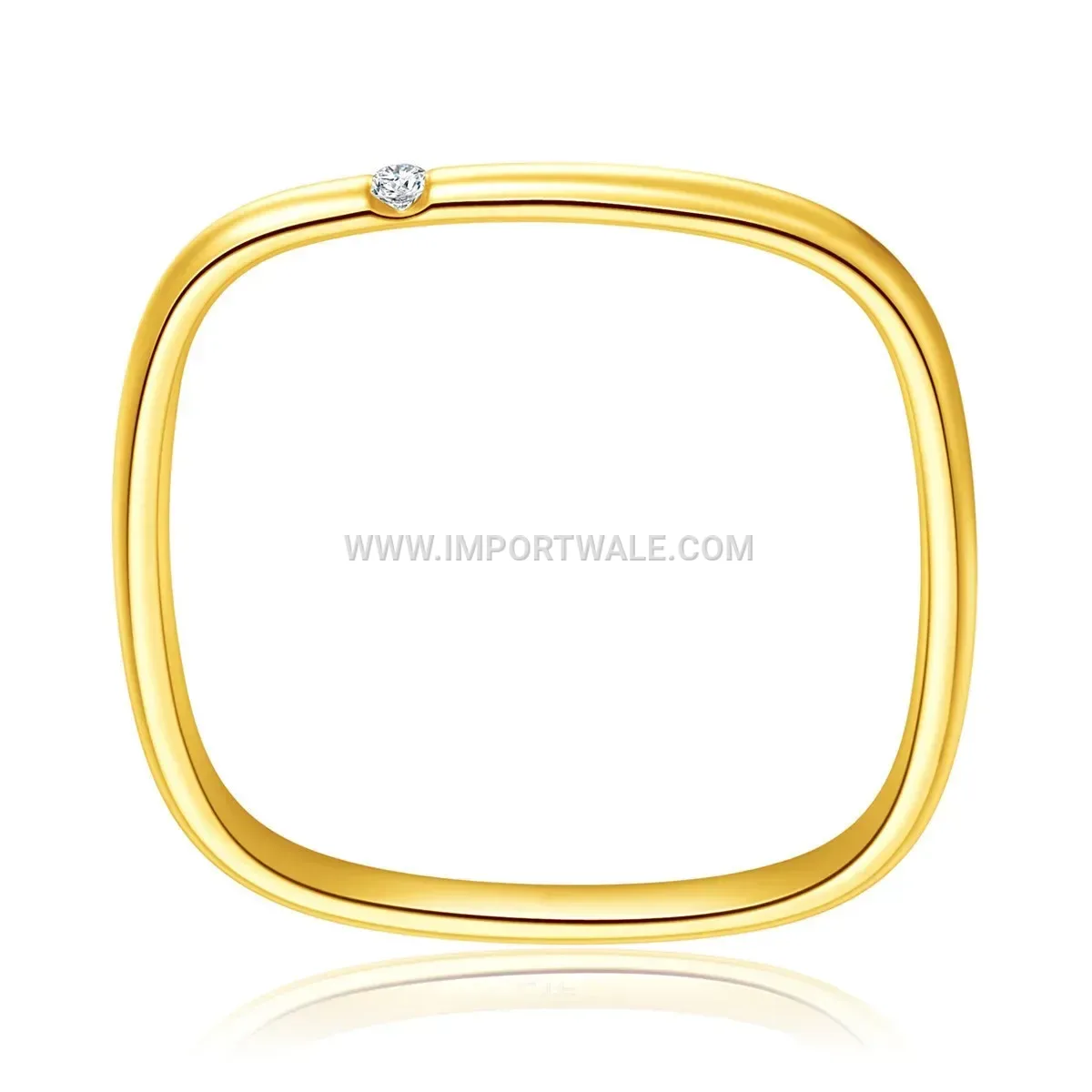 Geometric Gold Plated Square Zirconia Band Ring