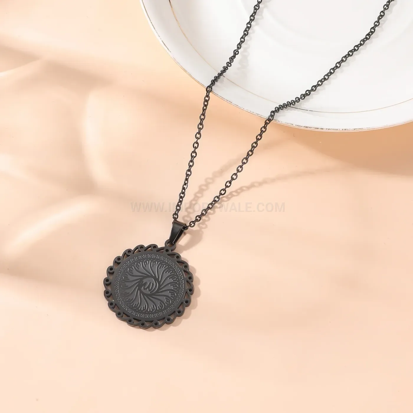 Trendy Stainless Steel Asma Al Husna Calligraphy Arabic Script Pendant Necklace