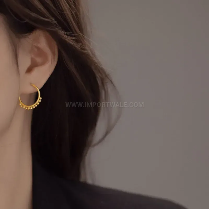 Trendy Sleek Geometric Circle Titanium Steel Hoop Earrings
