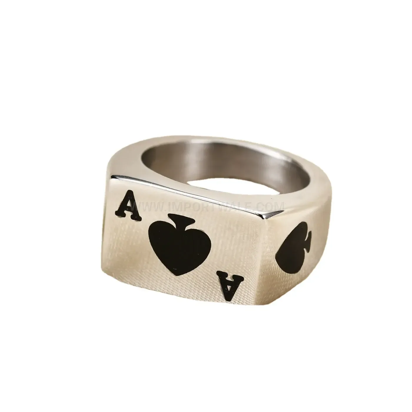 Trendy Ace of Spades Polished Stainless Steel Ring