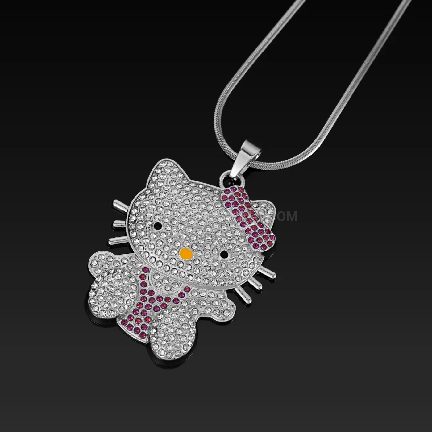 Playful Cartoon Cat Pendant with Delicate Snake Chain