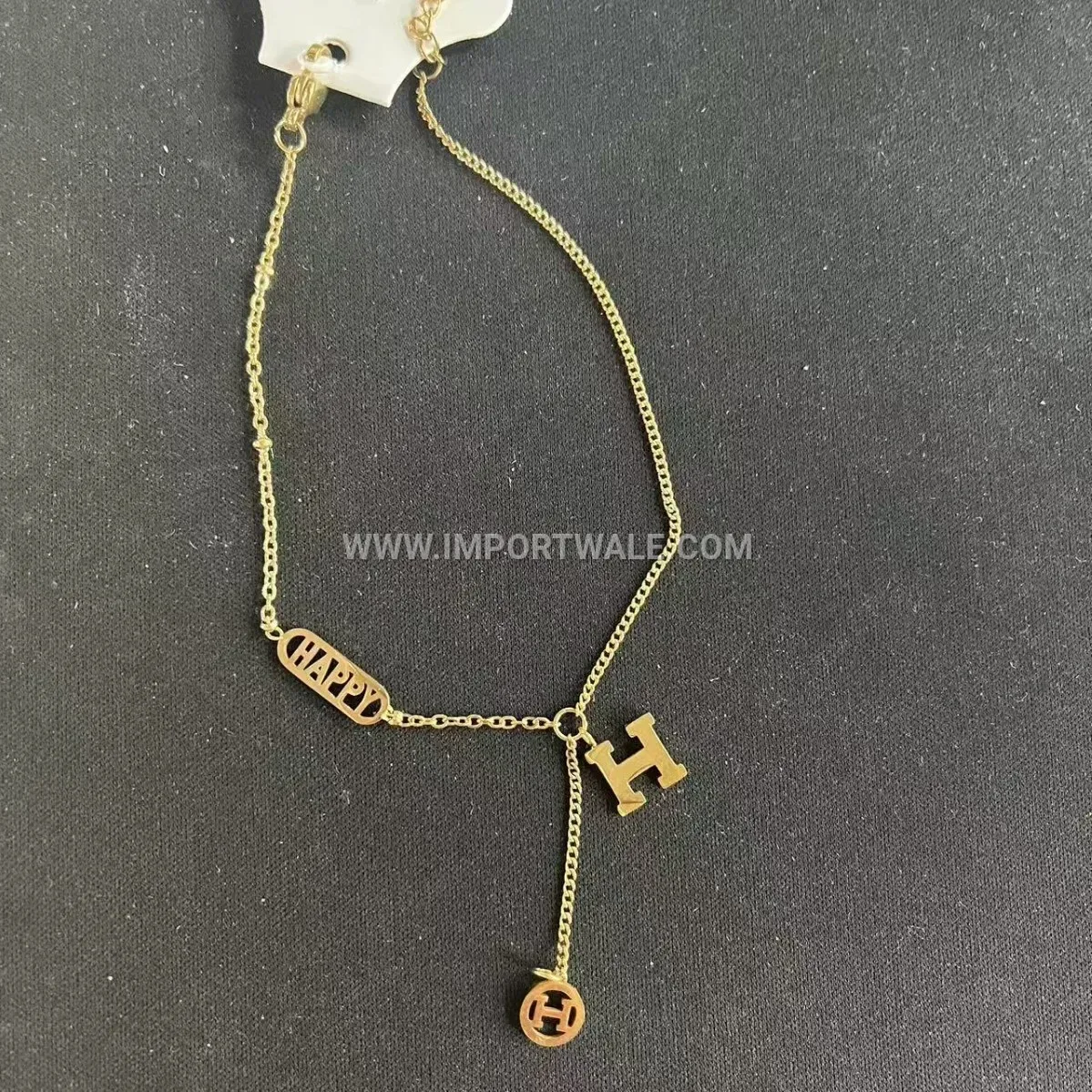 18K Gold Plated Letter H Tassel Premium Anklet Anti Tarnish