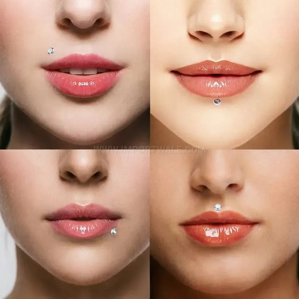 Modern Internally Threaded Ball Titanium Steel Labret Lip Piercing Stud