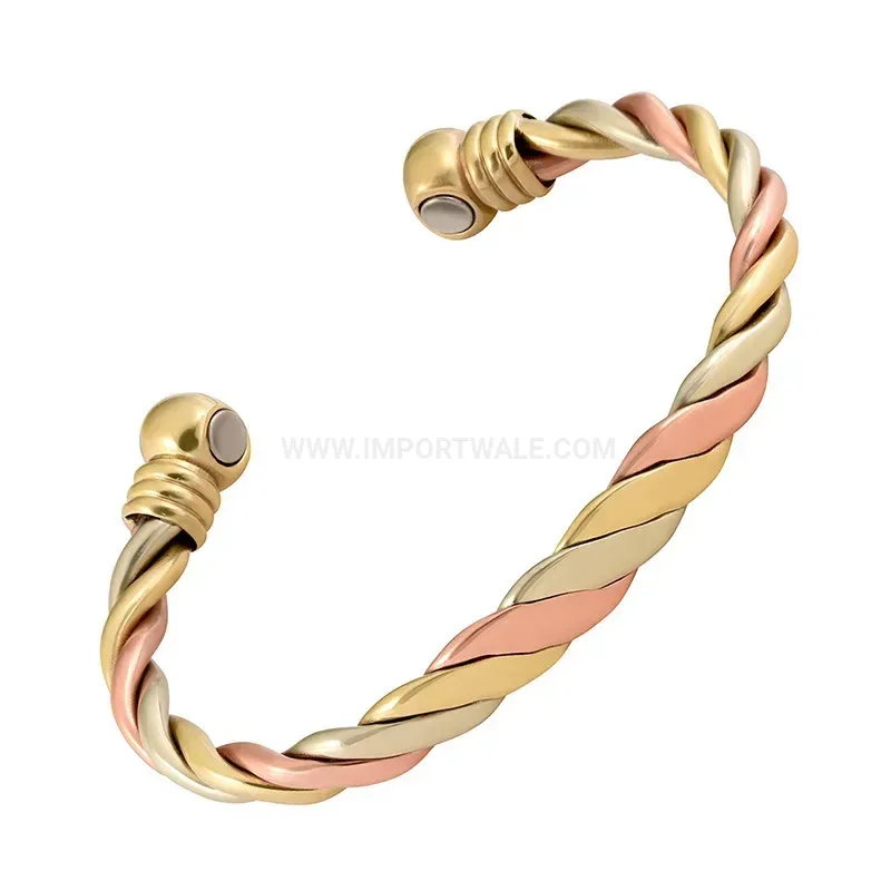 Twisted Wire Eco Copper Bio Magnetic Adjustable Therapy Bracelet