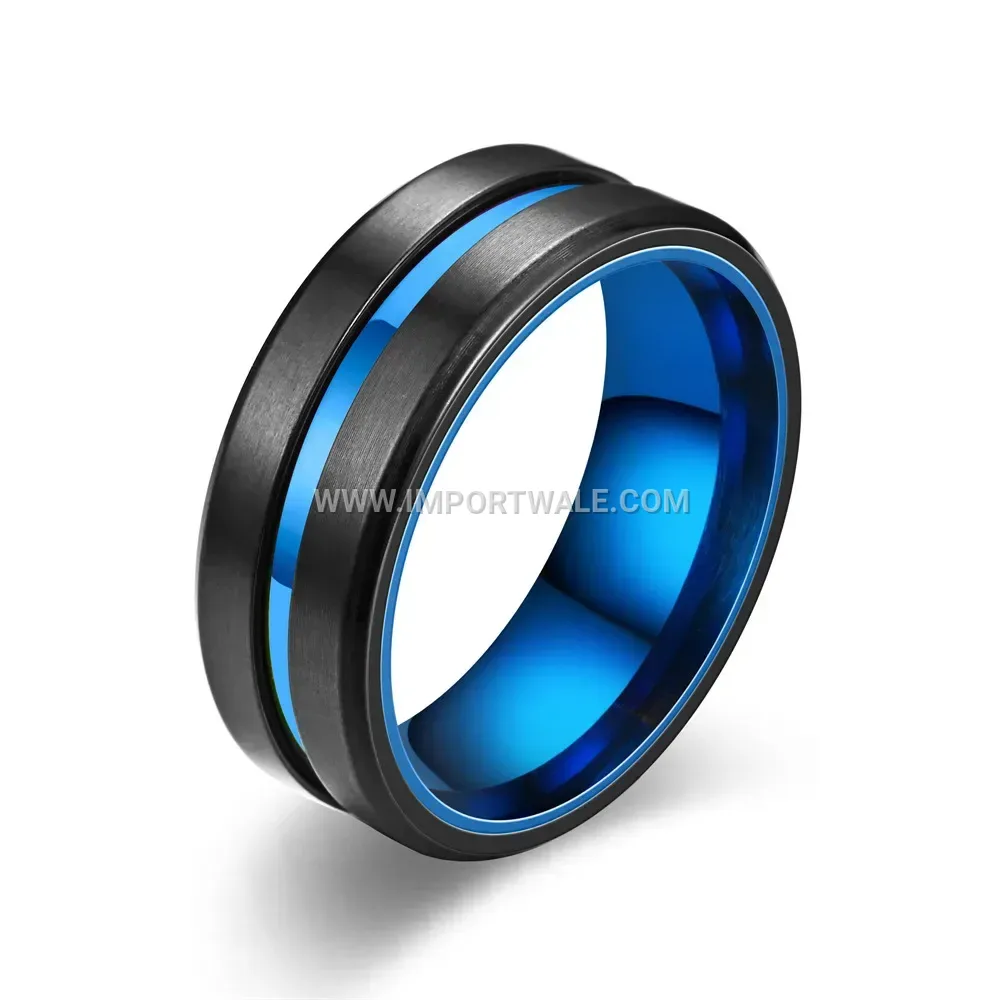 Two-Tone Beveled Edge Stainless Steel Ring