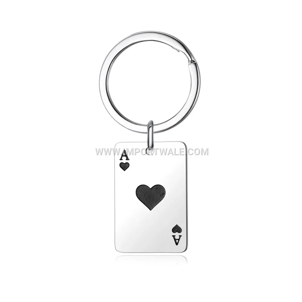 Ace of Spades Stainless Steel Playing Card Tag Pendant
