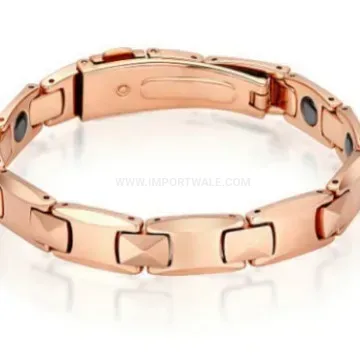 Polished Tungsten Steel Magnetic Bracelet with Inlaid Elements