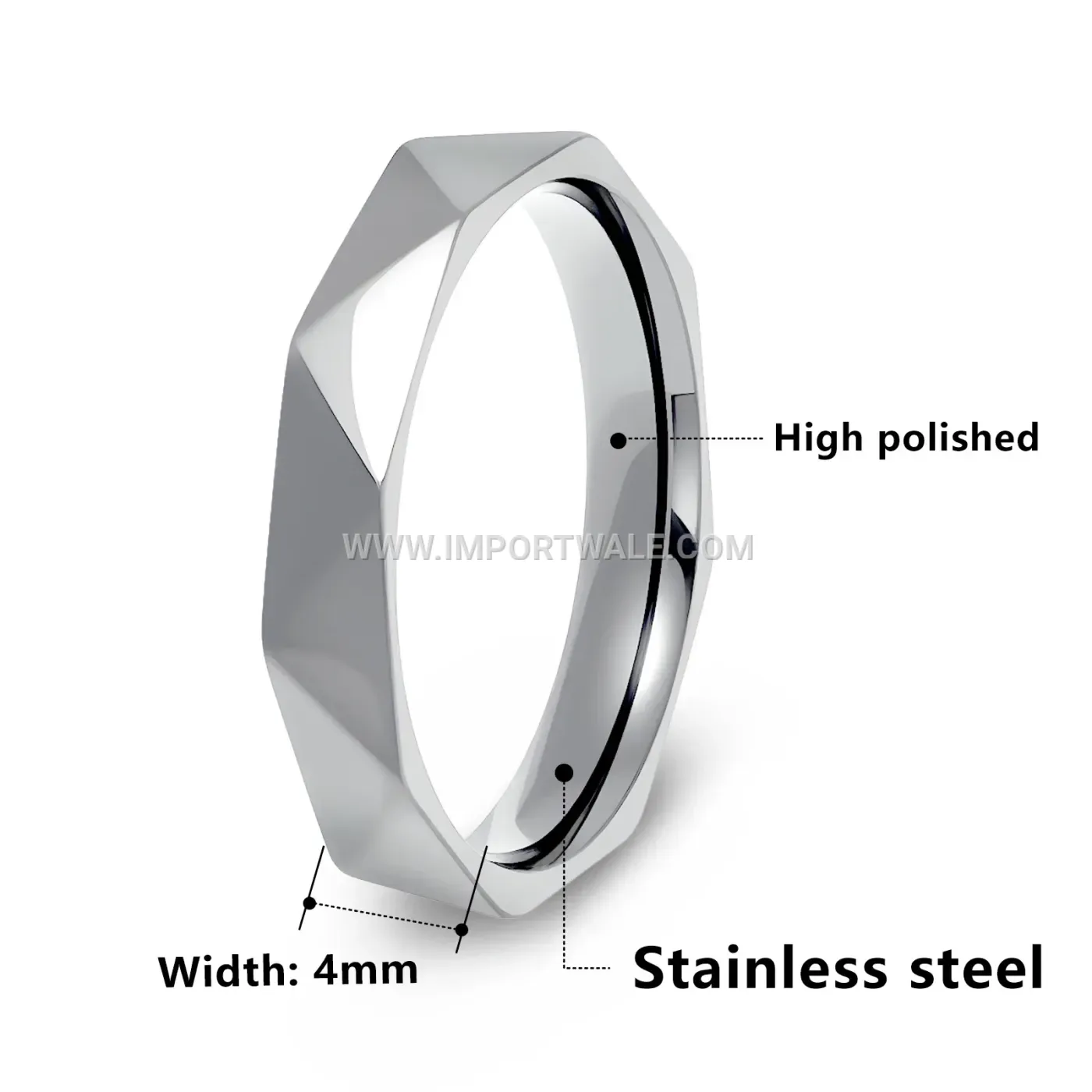 Geometric Rhombus Stainless Steel Band Ring