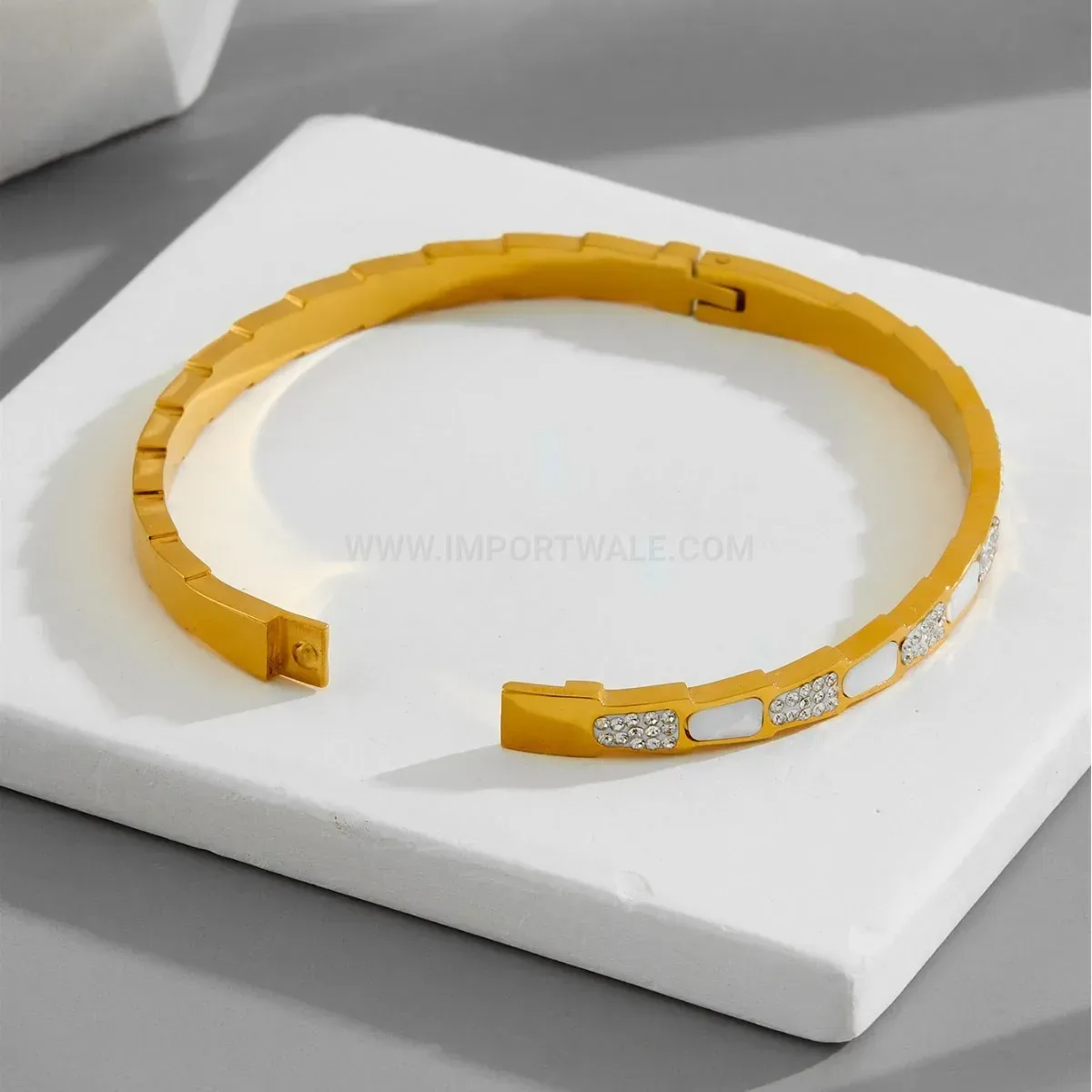 Premium Minimalist Titanium Steel Bamboo Joint Open Bangle Bracelet