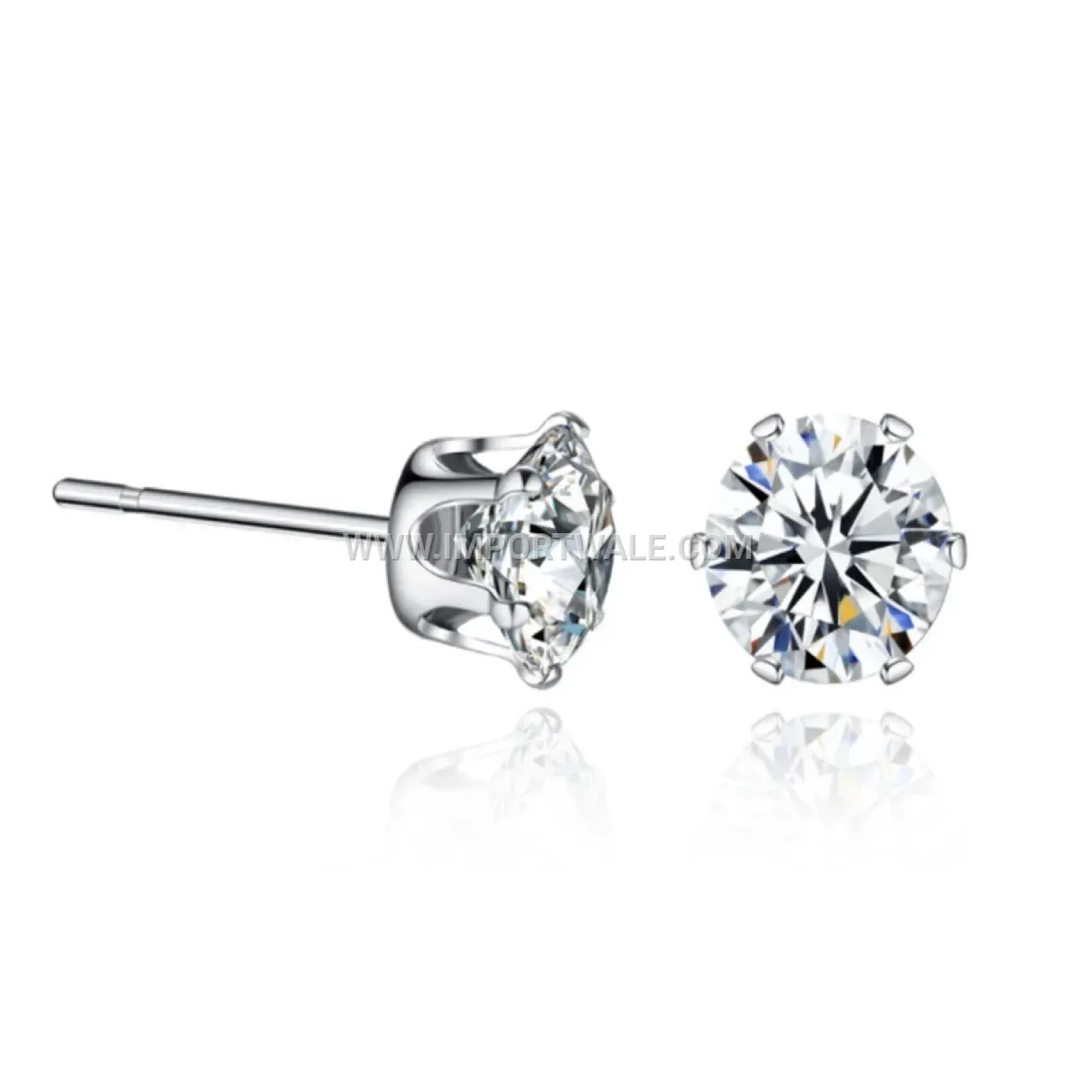 18K Gold Plated Zircon Stainless Steel Stud Earrings