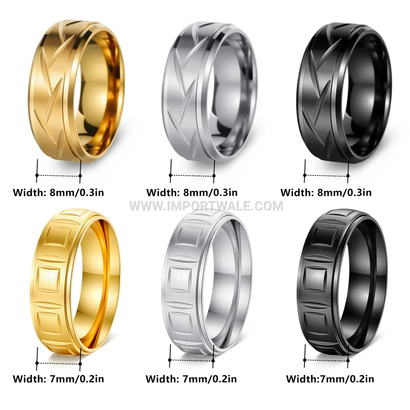 Matte Vintage Pattern Stainless Steel Ring