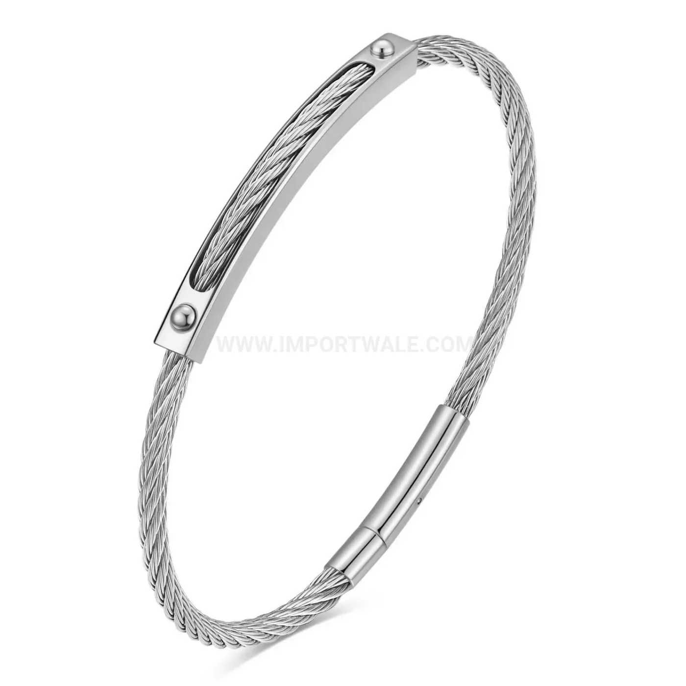 Premium Minimalist Cable Wire Stainless Steel Open Bangle