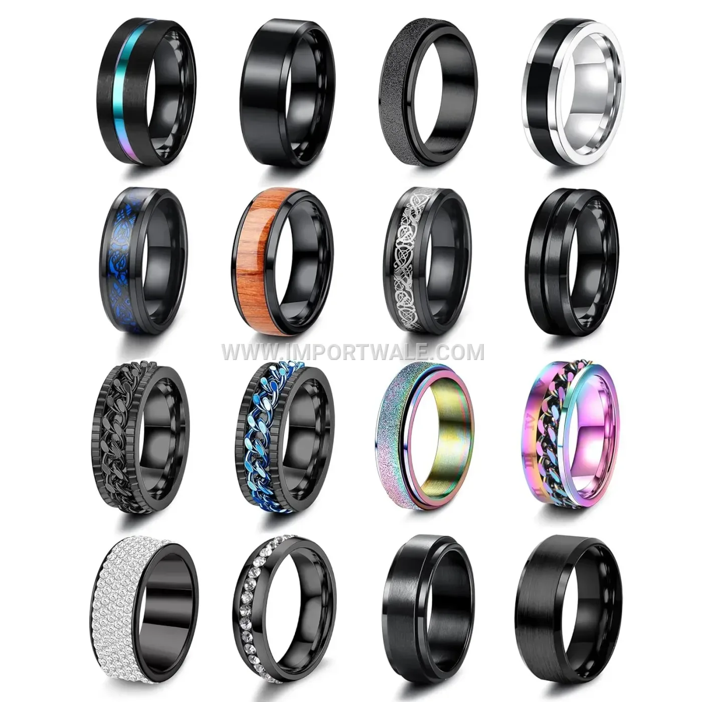 Rotatable Spinner Stainless Steel Band Ring