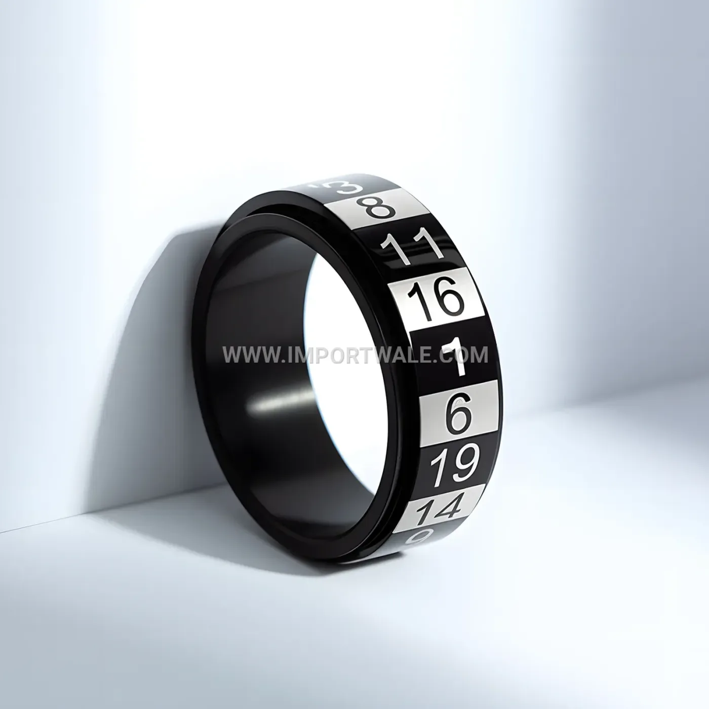 Stainless Steel Arabic Numerals Spinner Ring