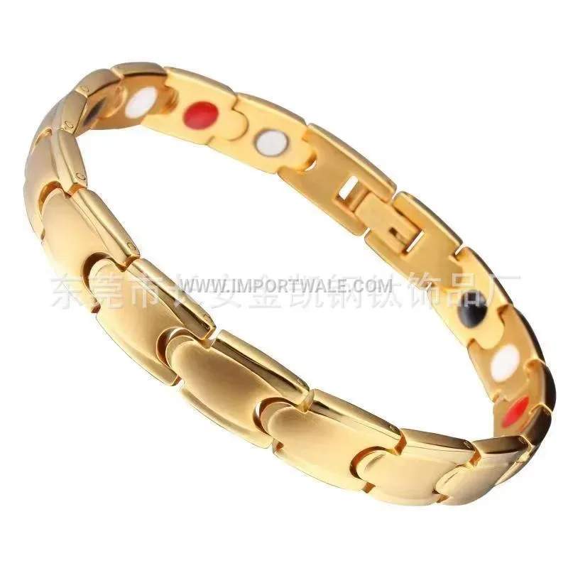 Unisex Bullet Element Bio Magnetic Stainless Steel Wristband