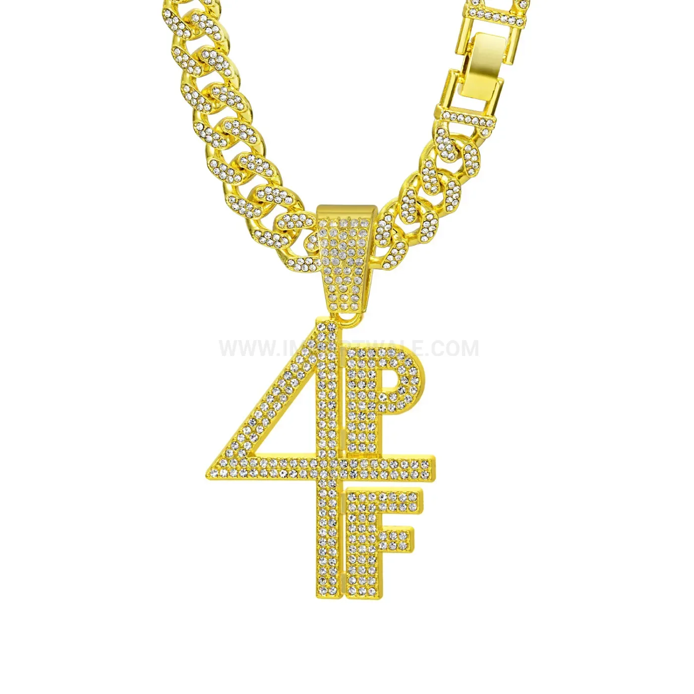 Iced Lucky Number Cross Pendant with Cuban Link Chain