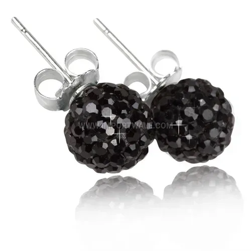 Stainless Steel Crystal Rhinestone Ball Stud Earrings