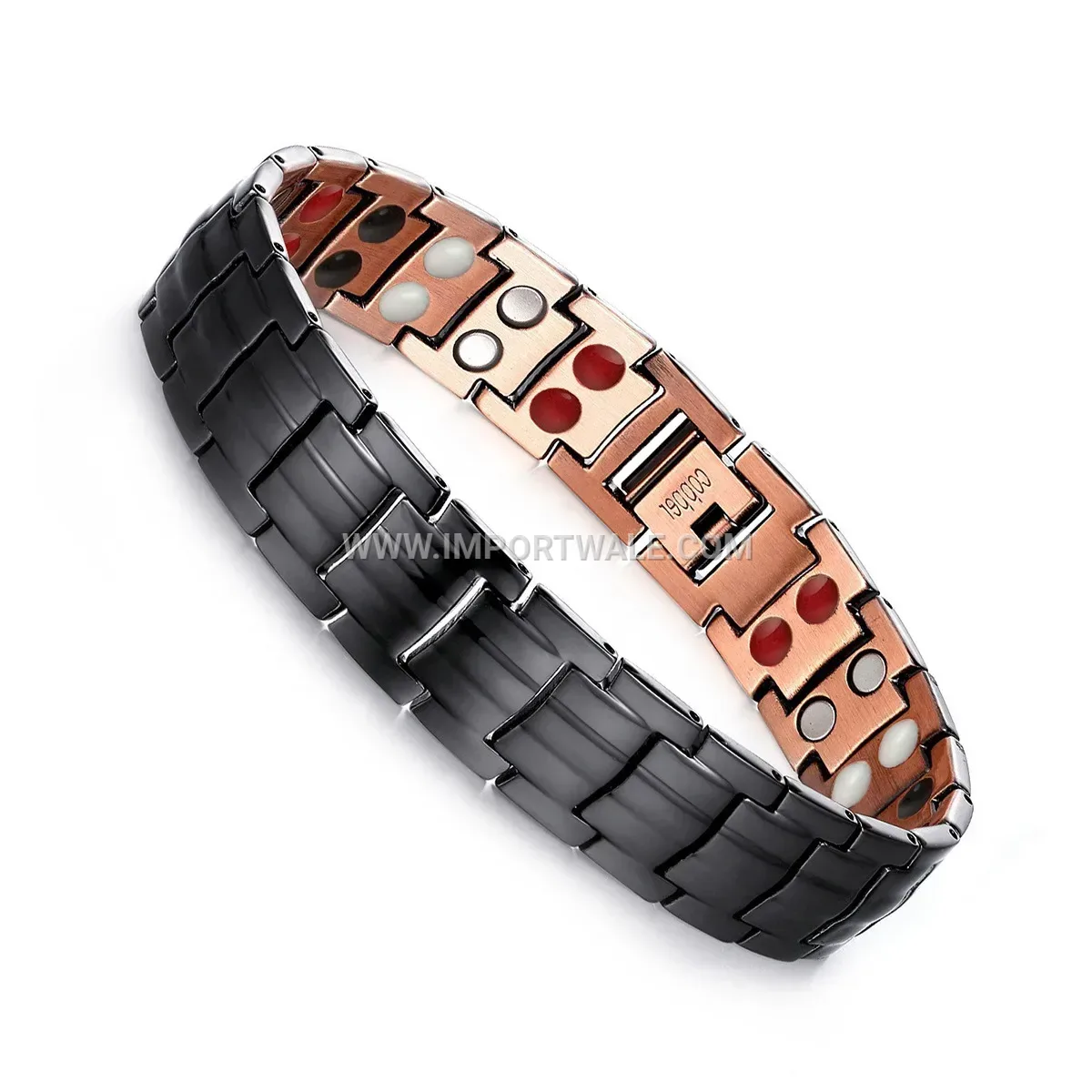 Vintage Geometric Titanium Steel Magnetic Energy Bracelet