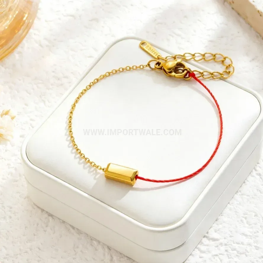 Rhinestone Heart and Key Gold Plated Stainless Steel Bracelet