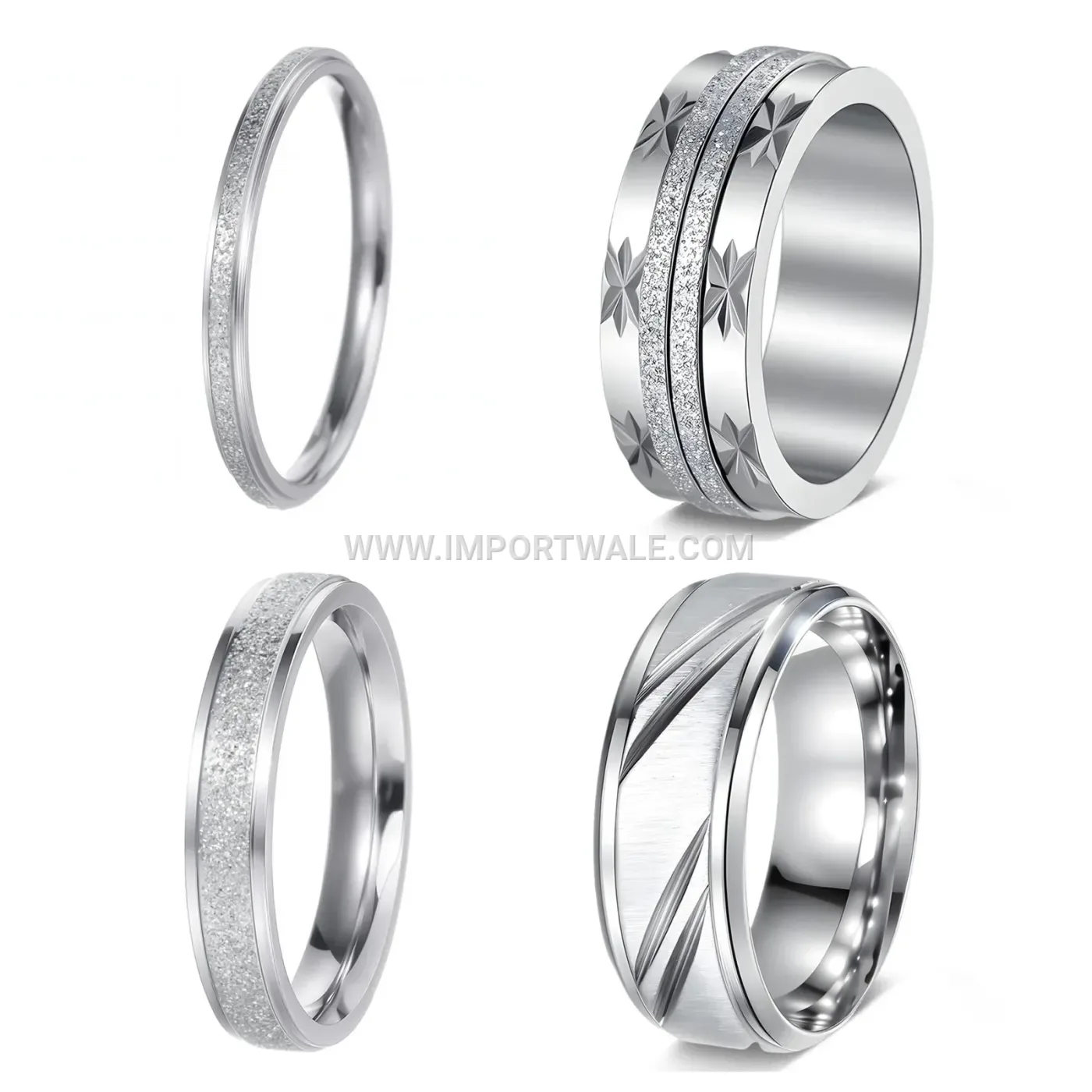 Minimalist Polished Stainless Steel Stacking Ring Set