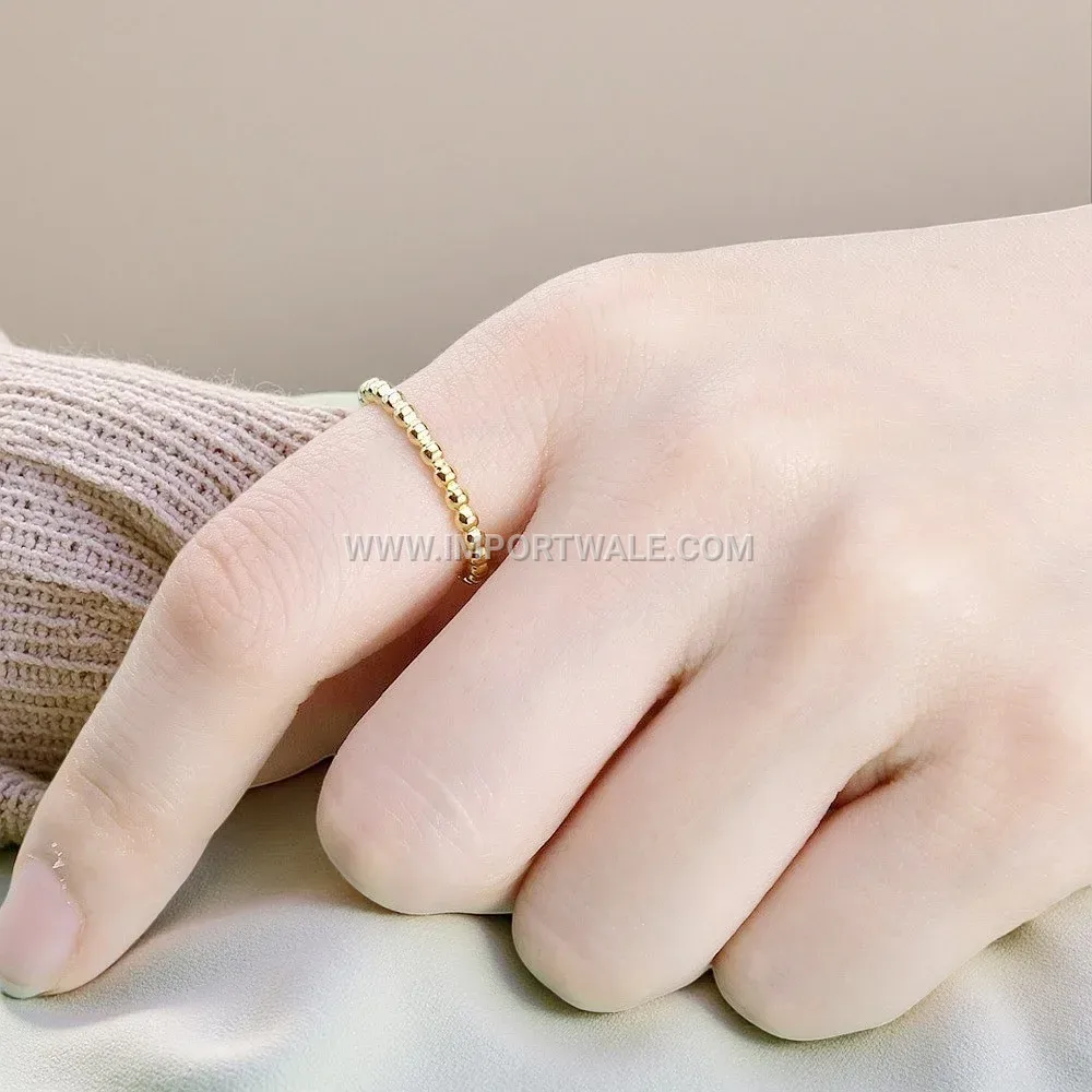 Polished 316L Stainless Steel Geometric Ball Band Ring