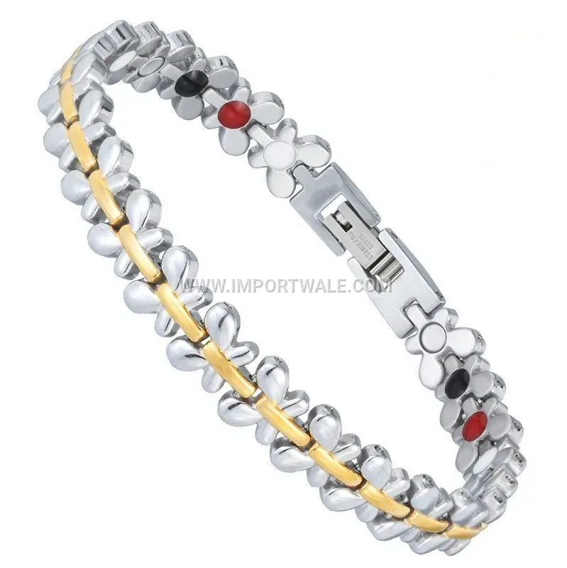 Women's Adjustable Butterfly Magnetic Titanium Steel Bracelet