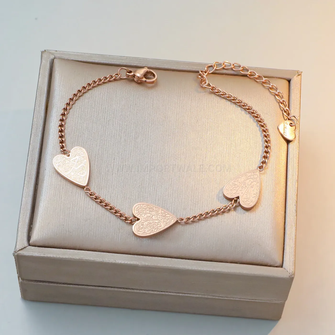 18K Gold Plated Stainless Steel Heart Arabic Calligraphy Bracelet