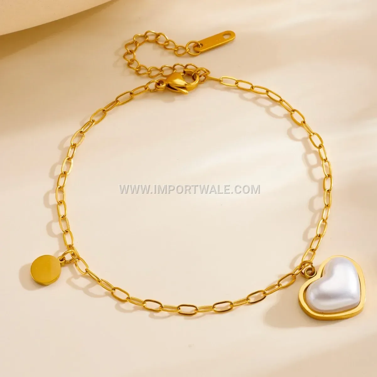 Minimalist Heart Charm Stainless Steel Premium Anklet Anti Tarnish