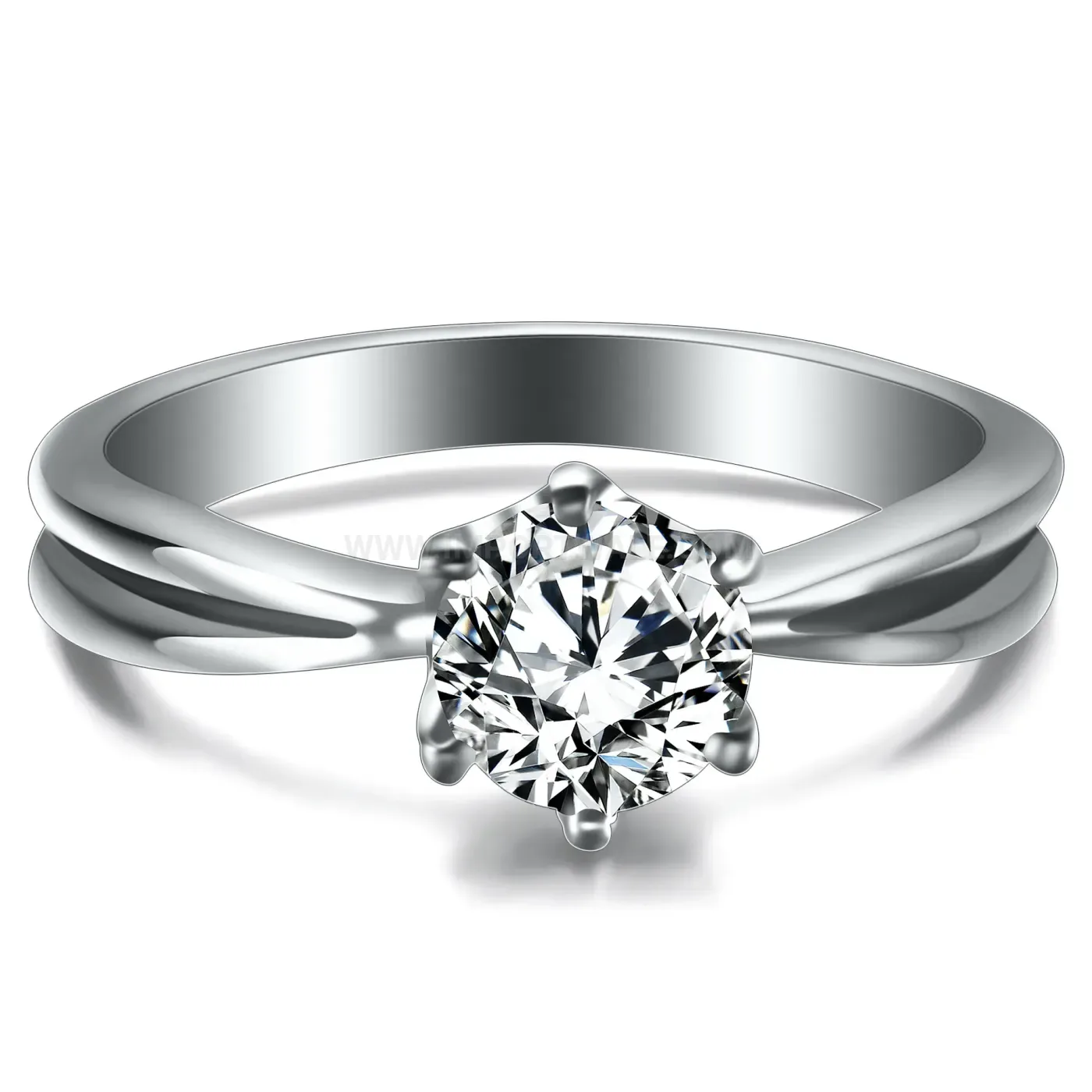 Cast Stainless Steel Gem Accent Band Ring