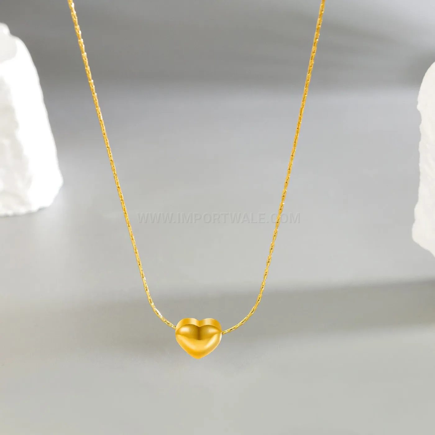 Dainty Heart Pendant Titanium Steel Short Necklace