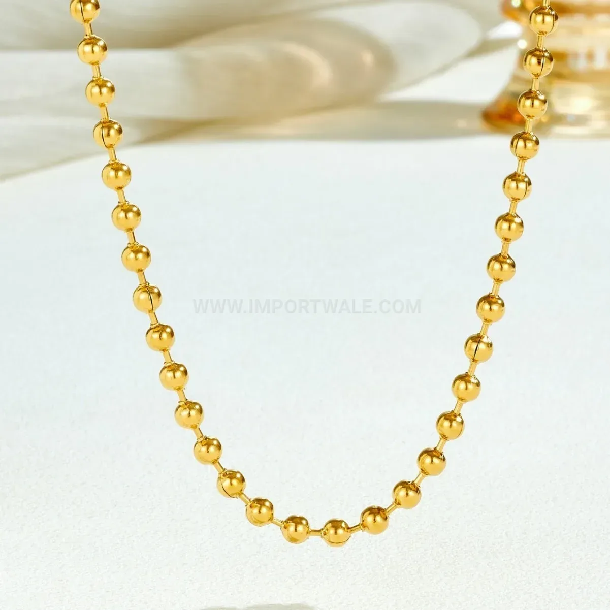 Minimalist Gold Plated Stainless Steel Sphere Pendant Necklace